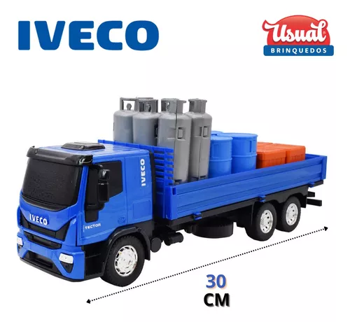 Kit 4 Iveco Caminhão Brinquedo Bebida Baú Basculante e Lixo em