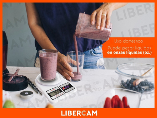 Imagen 4 de 7 de Balanza Alimentos Cocina Digital Hasta 10 Kg Alta Precision Color Blanco