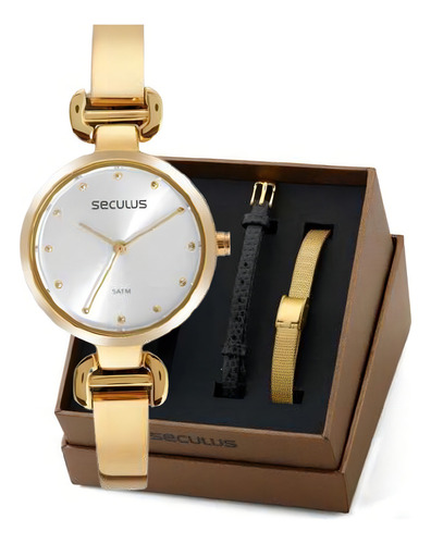 Relógio Seculus Feminino Analógico 77172lpsvdb2 Dourado F C