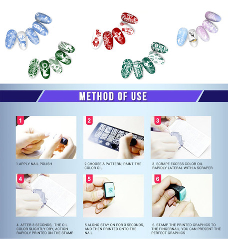 5 Plantillas De Sellos Navideños Para Decoración De Uñas, Pl