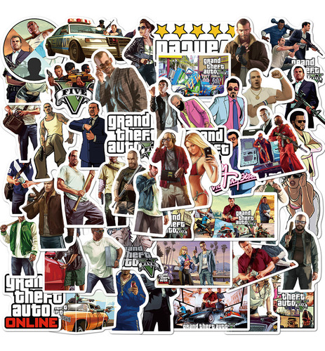 Pegatinas Gta5 Para Juegos De Acción De 10/30/50 Piezas Peg