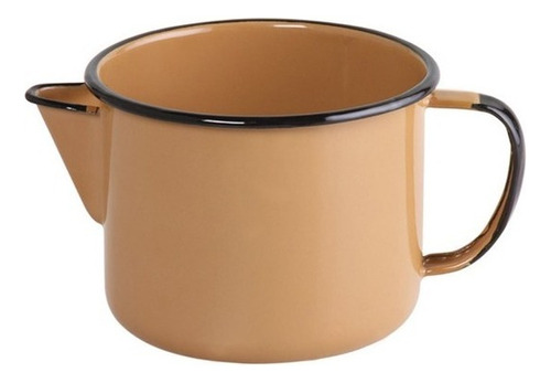 Caneca Leiteira Com Bico Para Ferver Esmaltada Ágata Ewel Cor Marrom