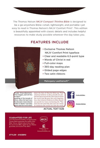 Imagen 9 de 9 de Biblia En Inglés New King James Deluxe Tamaño Compacto Rojo