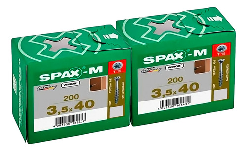 Paquete X2 Cajas Tornillos Spax-m 3.5 X 40 200pzc/u Para Mdf