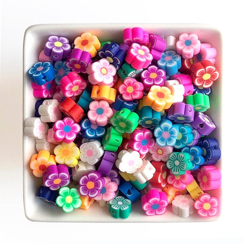 Miçanga Infantil Flor Colorida Para Fazer Pulseira - 50 Pçs Cor Colorido Diâmetro 1 Cm