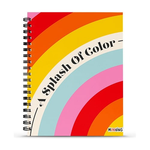 Cuaderno Rainbow 16x21 Espiralado Tapa Dura 80 Hojas Mooving
