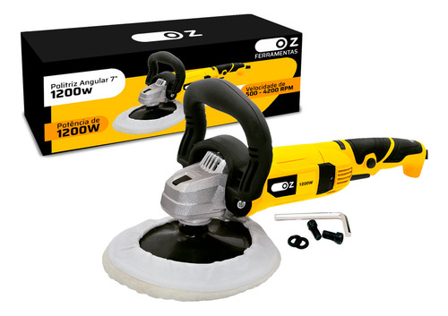 Politriz Angular Automotiva 7 Polegadas 1200w 500-4200rpm Pz1000 Oz