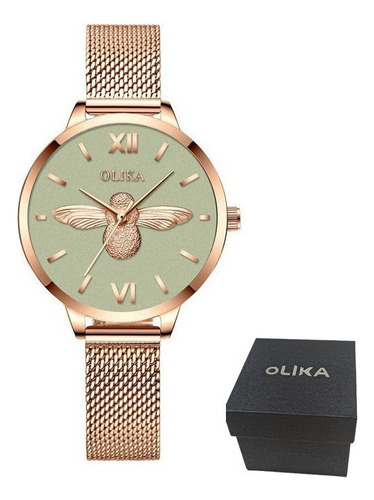 Olika 5182 Reloj De Cuarzo Con Correa De Malla Impermeable