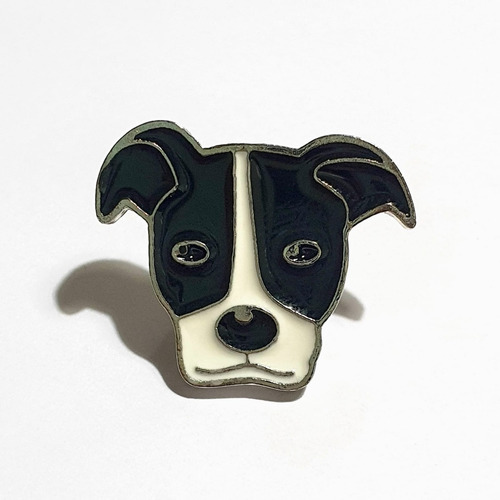 Pin Prendedor Perro Blanco Con Negro