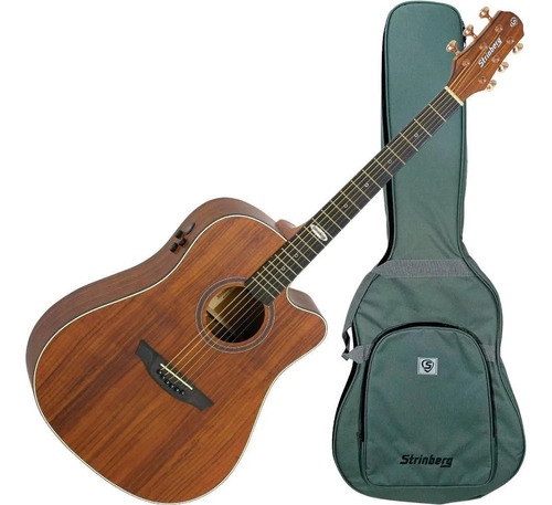 Violão Elétrico Strinberg Sd300c Ks Folk Koa Satin C/ Bag