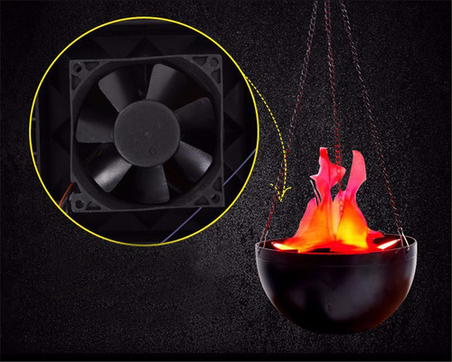 Brasero Natural Simulado Con Efecto De Llama De Fuego G Led