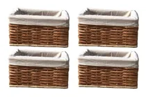 Comprar Canasto Mimbre Multiuso 30 X 20 X15  X4 Unid C Funda
