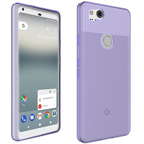 Para Google Pixel 2 Caso Gel Slim Brillante Púrpura Suave