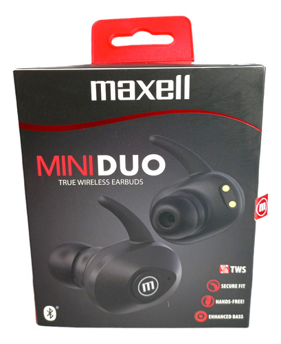 Audífonos Maxell Bluetooth True Wireless Mini Duo Negro