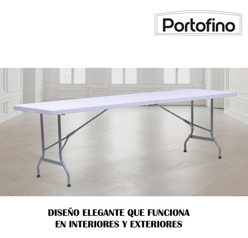 Mesa Plegable Tipo Portafolio 2.40 M Blanco