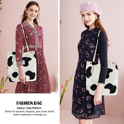 Bolso De Pana Para Mujeres Y Niñas, Bolso De Lona Con Hombro