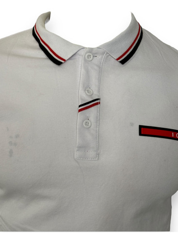 Playera Moderna Hombre Cuello Polo Franja Icon Slim Premium