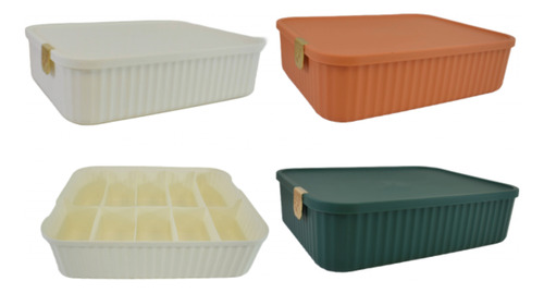 Caja Plástica Organizador De Ropa Interior - 30x23x8cm Color Naranja