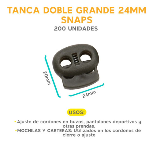 Tancas Doble Agujero Grandes 24mm Snaps X 200 Un Cordones 029 Transparente