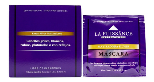 La Puissance Máscara Matizadora Silver Cabello Rubio Pack X3