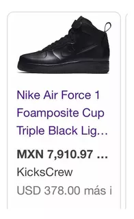 Tenia Nike Air Force Foamposite Cup Triple Black .
