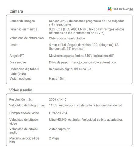 Imagen 6 de 10 de Cámara Ezviz Ext Hb8 2k Color 24 Hrs 360º + Panel Solar D