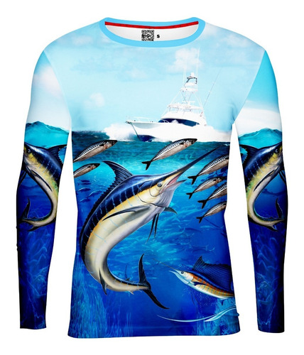 Playera Jersey Pesca Barco Pesquero Peces En El Mar