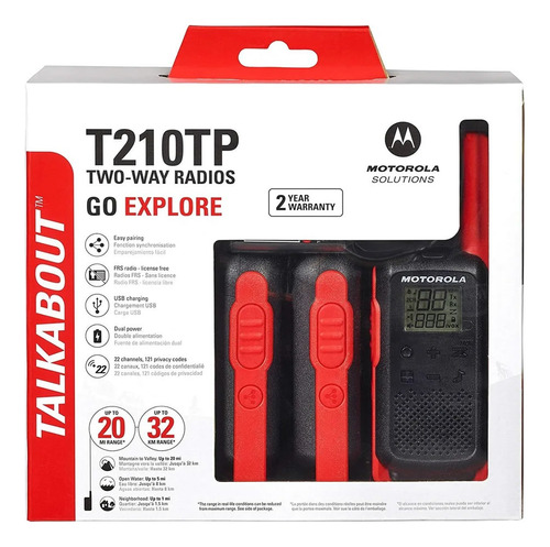 Motorola Walkie Talkie Talkabout T210 Kit De 3 Radios T210tp