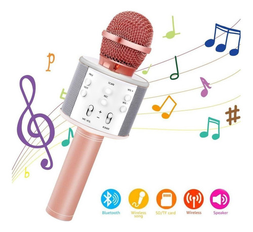 Micrófono Bluetooth Portátil Inalámbrico Karaoke Recargable
