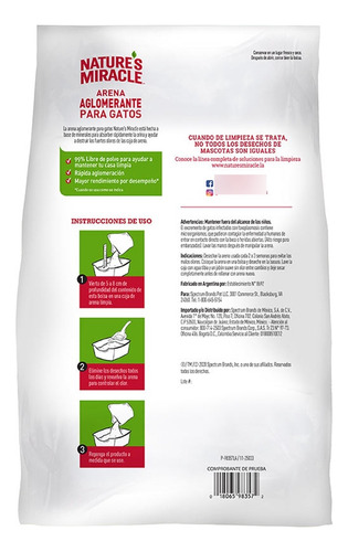 Arena Aglomerante Natures Miracle 3kg - Higiene Felina