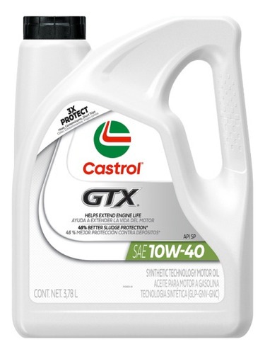 Aceite Castrol Gtx 10w-40 3x3.78 Lt