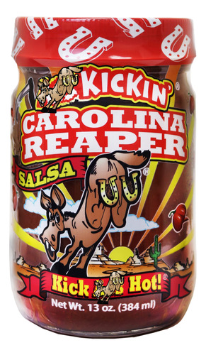 Kickin 'carolina Reaper Salsa Picante Caliente - 13 Oz. - Sa