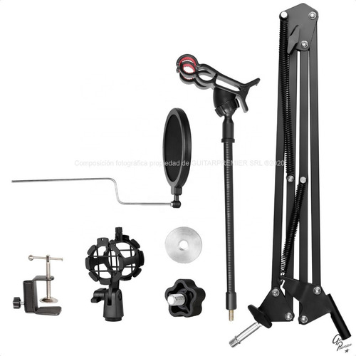 Kit Soporte De Microfono Articulado Plegable Antipop Celular