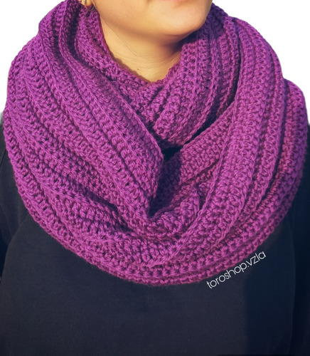 Cuello Bufanda Infinita Tejida A Mano Crochet