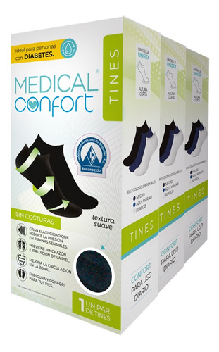 Tin Para Diabetico Medical Confort Color Negro 3pack