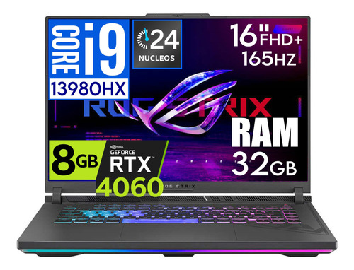 Asus Rog Strix G16 Core I9 13980hx 32gb 1tb Rtx4060 8gb 16'