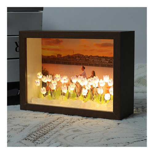 Marco De Fotos Con Forma De Tulipán Para Bricolaje, Luces No