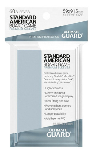 Ultimate Guard Protectores American Sleeves 59x91.5mm 60 Un