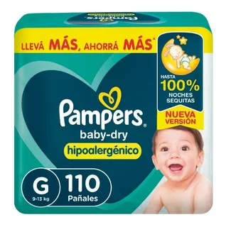 Pañales Pampers Baby-dry Talle G X110 Un Mes Consumo