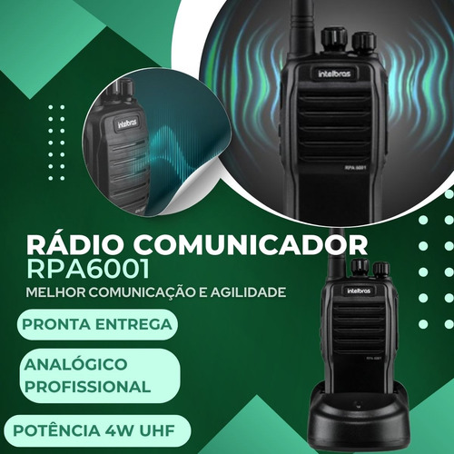 4 Rádio Intelbras Rpa6001 Ht Profissional D Alta Performance