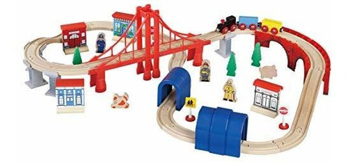 Set De Tren De Madera Maxim Enterprise Inc, 60 Piezas