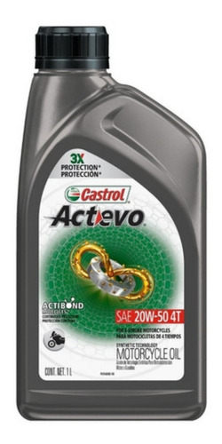 Aceite Moto 4t Castrol Actevo 20w50 Sintetico 1l