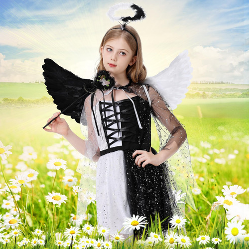 Aicoaub Disfraces De Ángel Y Diablo Para Niñas Disfraz De Án
