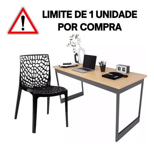 Mesa Estudo Resistente Escritório Cadeira Preta Gruvyer
