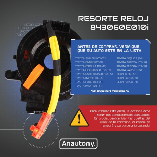Resorte Reloj Corolla Matrix 1.8l 2009 2010 2011 2013