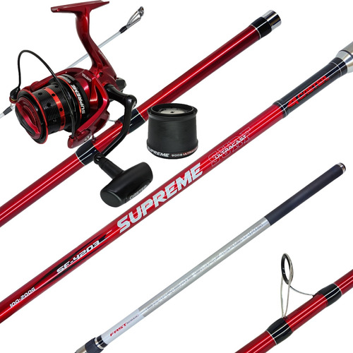 Combo Pesca Caña Caster Supreme 4.20m 3 Tr Reel Supreme 9008