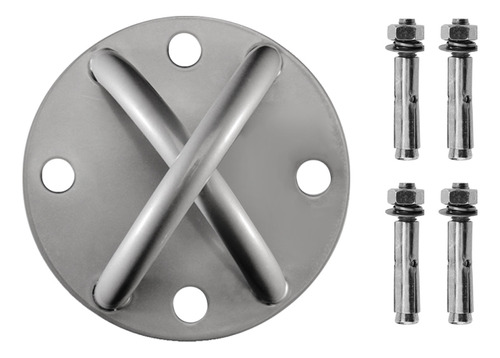 Anclaje De Pared Techo Acero Gancho Suspensión Soporta 350k Color Gris