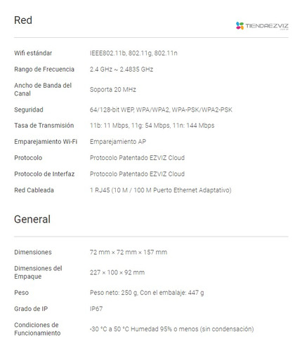 Combo X2 Ezviz H3c 1080p Exterior - Inteligencia Artificial
