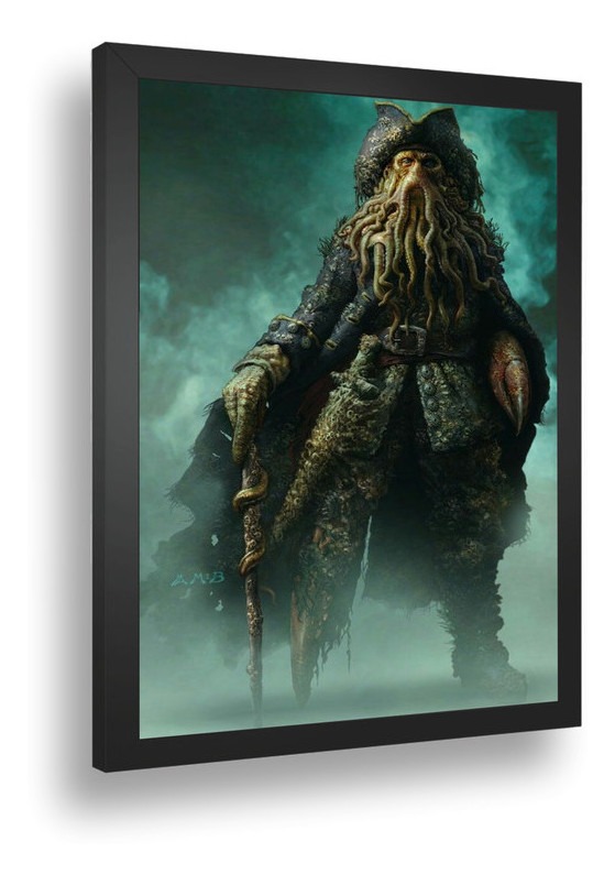 Quadro Emoldurado Poste Piratas Do Caribe Davy Jones Parcelamento Sem