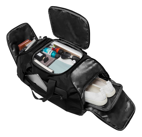 Mochila E Mala De Viagem 2 Em 1 Bag Nordk On The Road 36l Cor Preto Desenho do tecido Liso